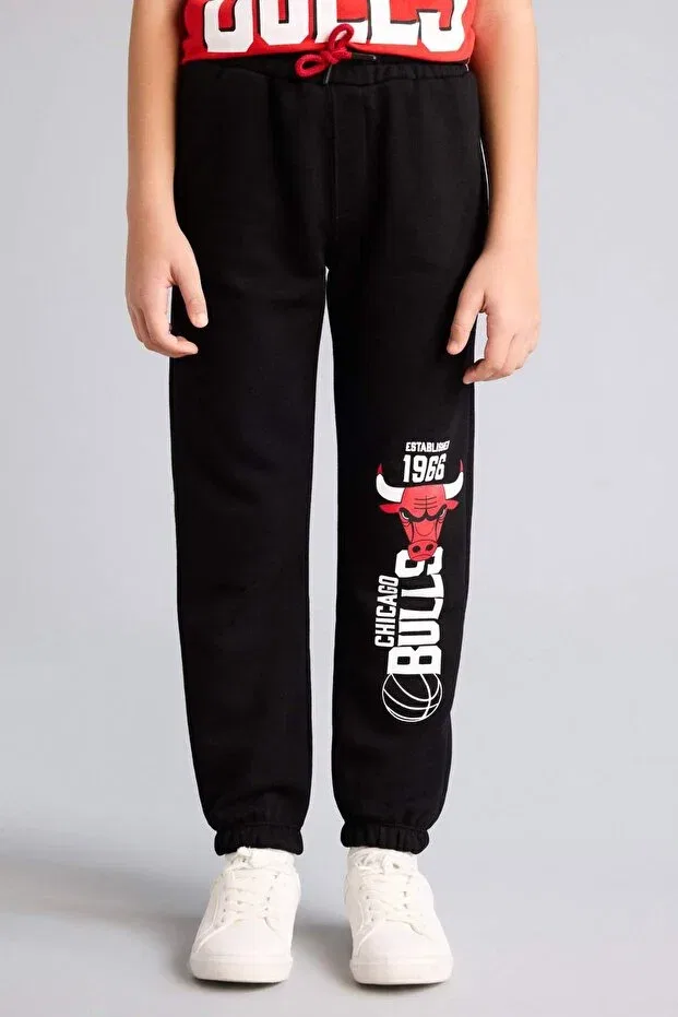 Детские брюки для девочек с принтом NBA Chicago Bulls Pants Defacto, Black-Bk81 — фото 3