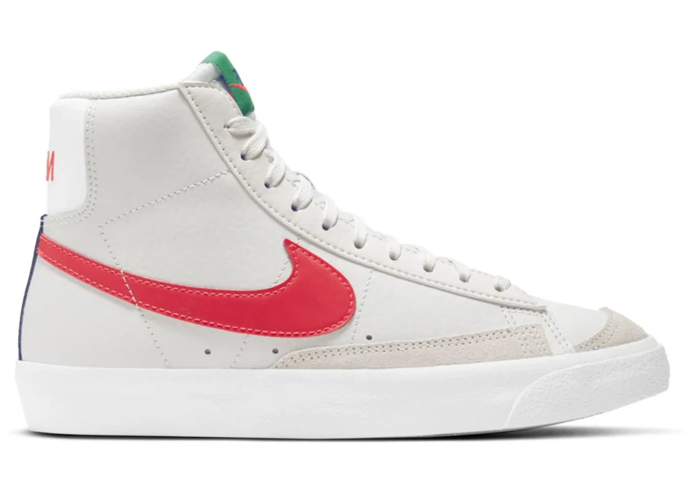 Детские кроссовки с высоким верхом Nike Blazer Mid 77 Nike, Platinum Tint/Deep Royal Blue/Roma Green/Bright Crimson