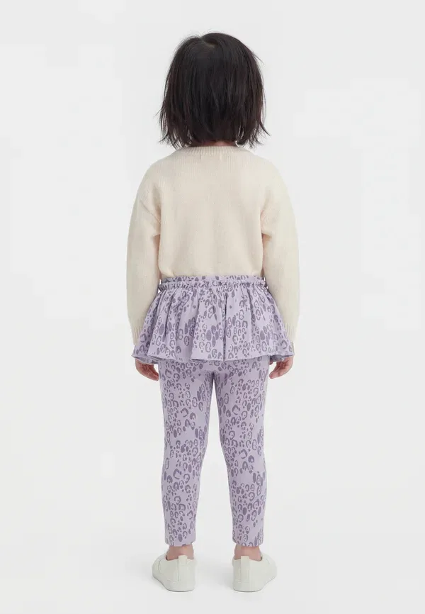 Леггинсы с принтом Mini leopard skirt baby leggings Mini Rodini Purple, фиолетовый — фото 2