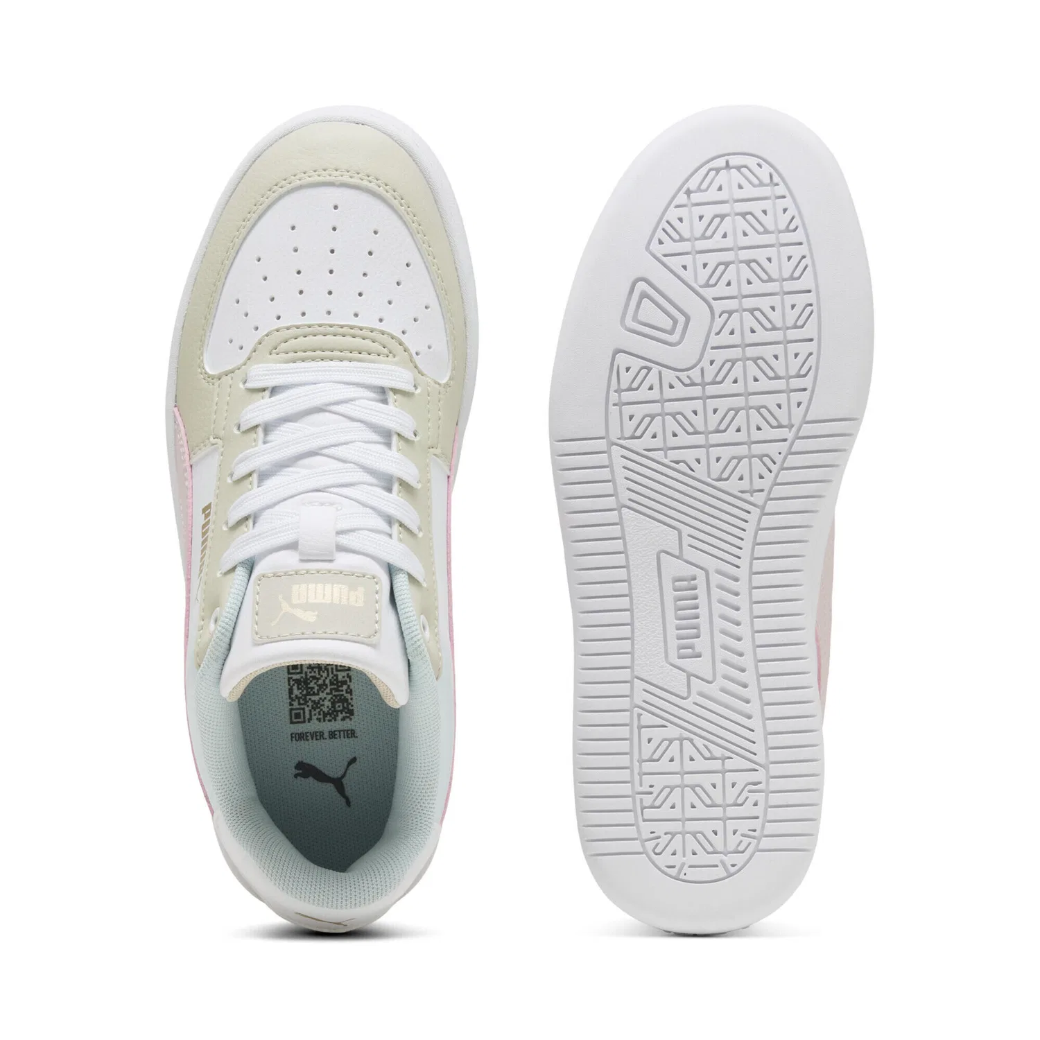 Детские кроссовки с шнуровкой Caven 2.0 Block Sneakers Puma, Beige / Rosa / Weiss — фото 4