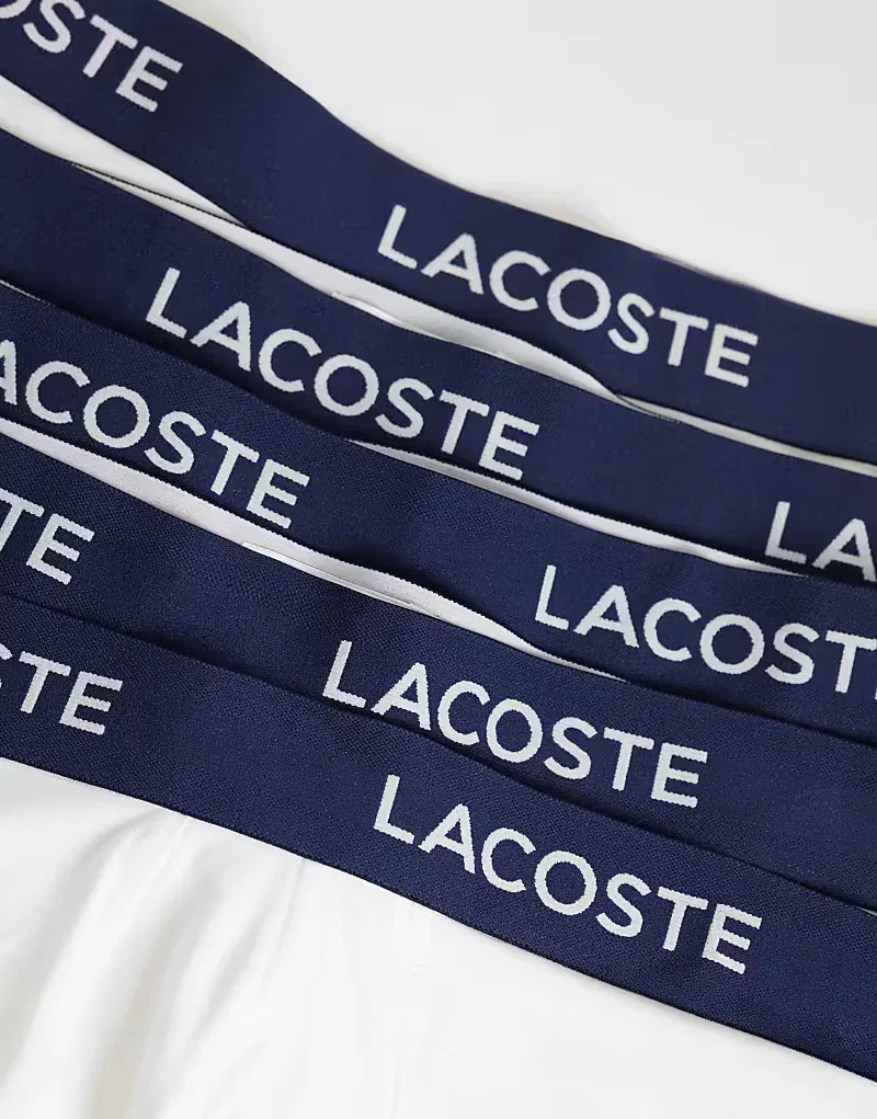 Трусы хлопковые стретч 5 шт Lacoste, темно-синий/белый — фото 2