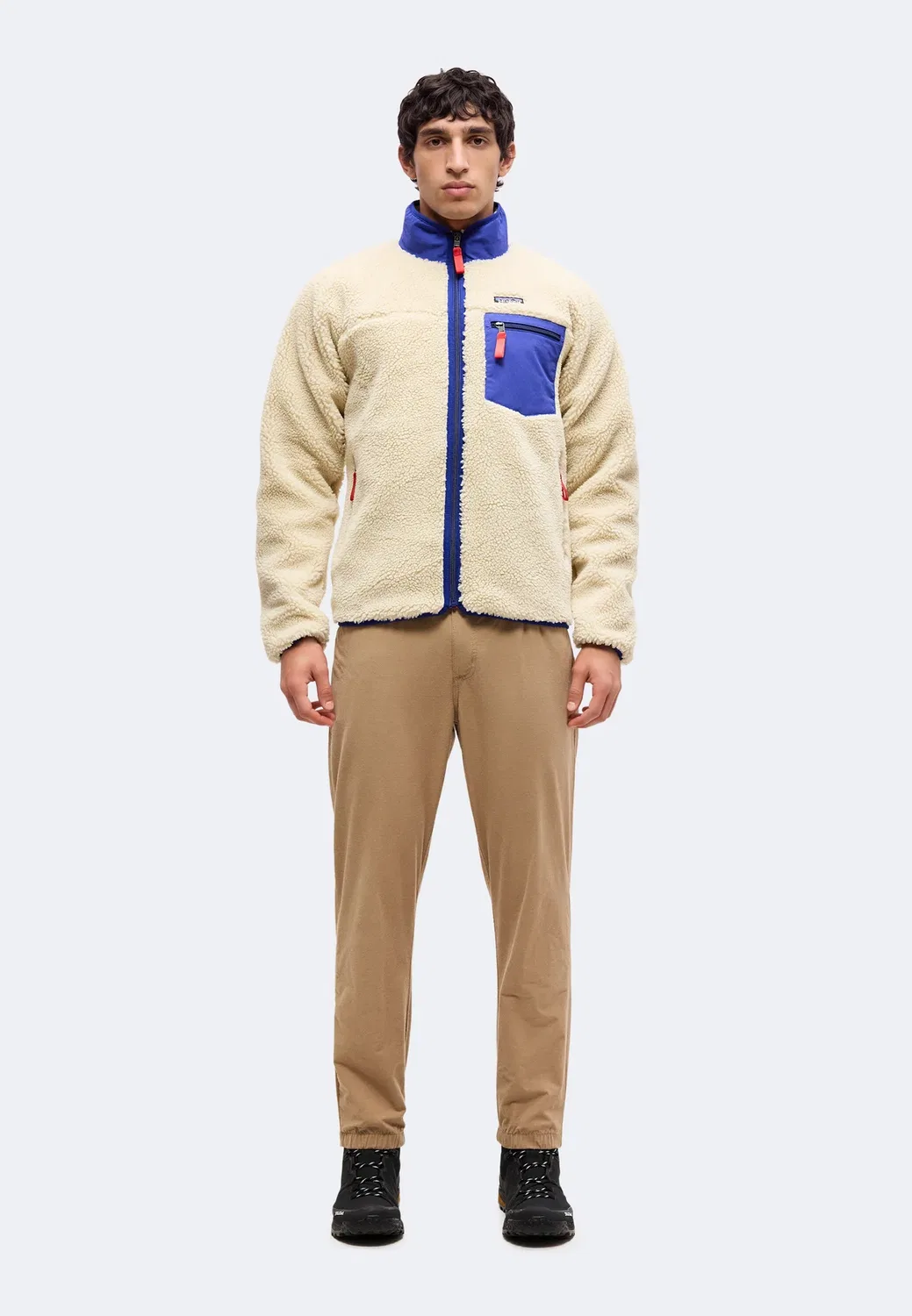 Классическая ретро-куртка из флиса Patagonia, Dark Natural/Cobalt Blue — фото 2