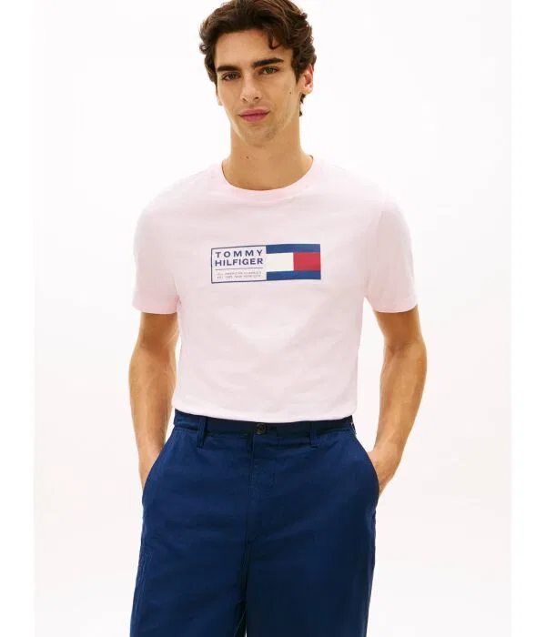 Мужская футболка с круглым вырезом Tommy Hilfiger, Rosa Cipria