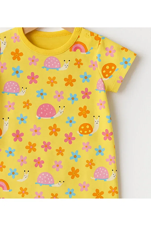 Детский комбинезон для девочек с принтом Basics For My Baby, Dark Yellow — фото 3