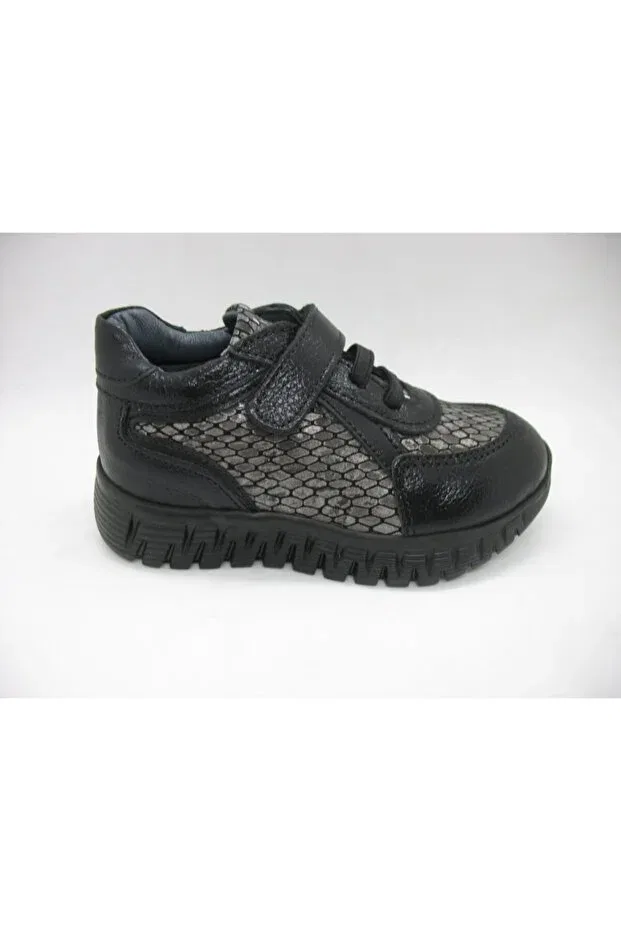 Детские туфли для девочек кожаные с ортопедической подошвой 246 light sole leather orthopedic supported children's shoes Toddler, Black