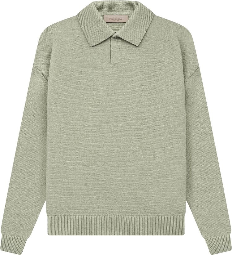 

Лонгслив Fear of God Essentials Knit Long-Sleeve Polo 'Sea Foam', зеленый