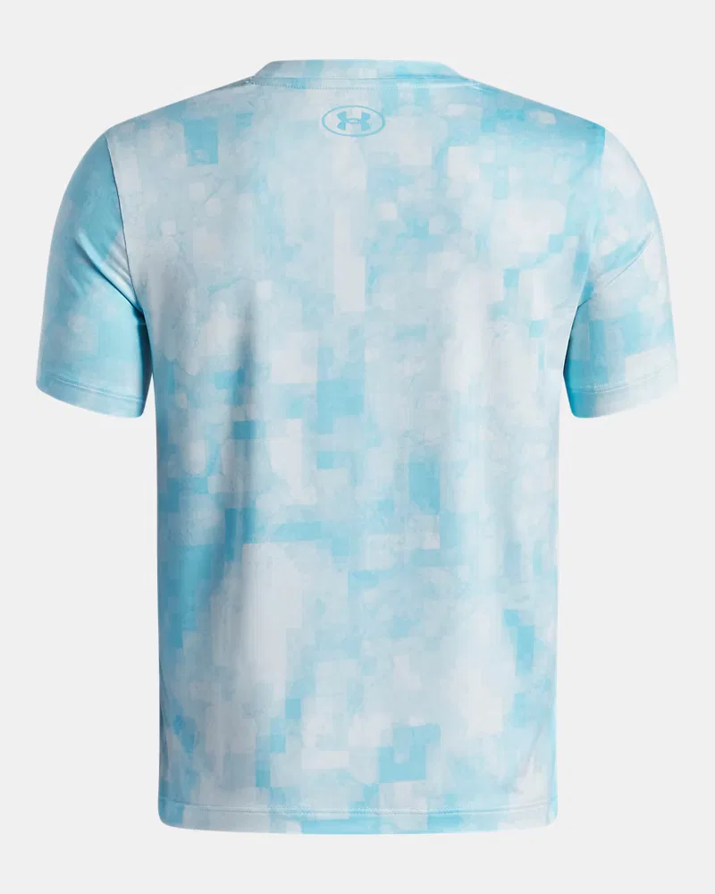 Футболка для мальчиков с коротким рукавом, быстросохнущая, UA Vanish Printed UnderArmour, Fresco Blue — фото 2