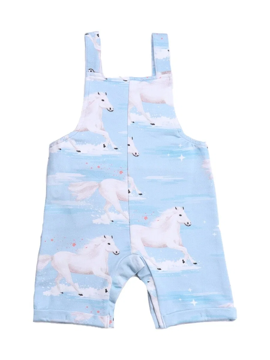 Комбинезон Walkiddy Regular Overalls 'Walkiddy - White Horses Romper' синего цвета — фото 2