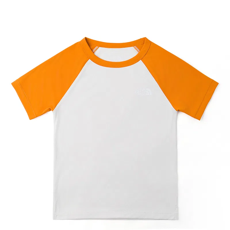 Детская футболка быстросохнущая с круглым вырезом The North Face, Dune White Orange
