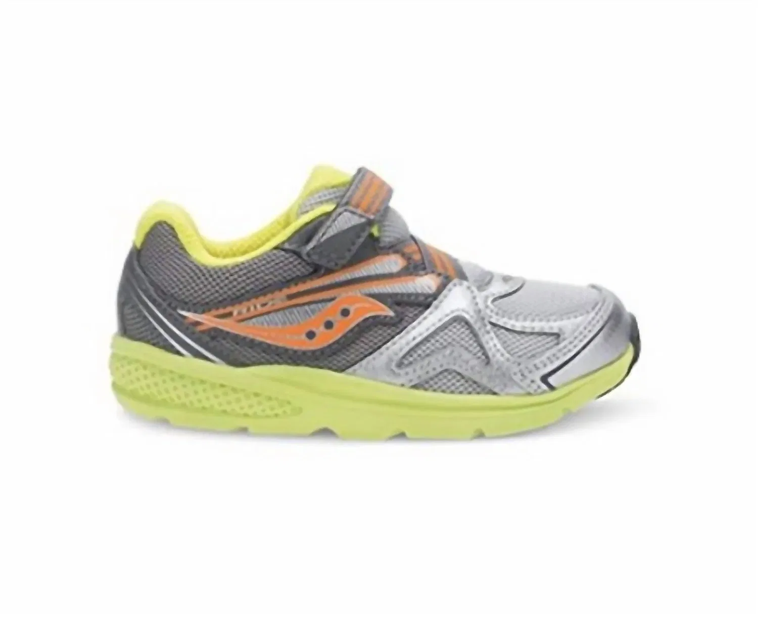 Детские кроссовки для мальчиков кожаные Baby Ride SAUCONY, Lime/Grey/Orange