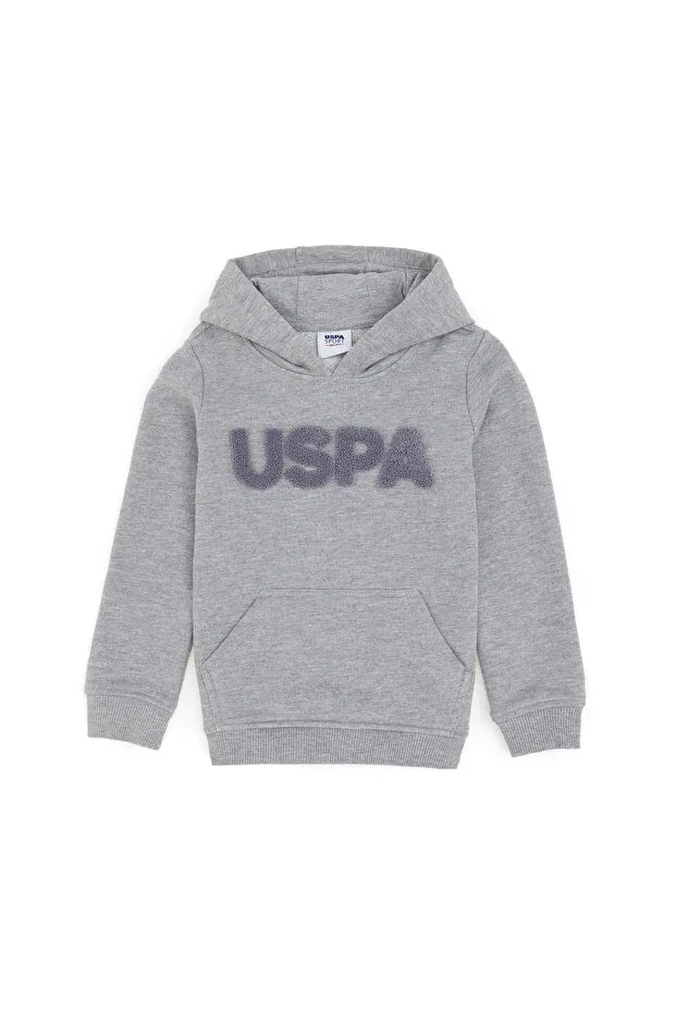 Детские свитшот для мальчиков с капюшоном U.S. Polo Assn., Gray Melange