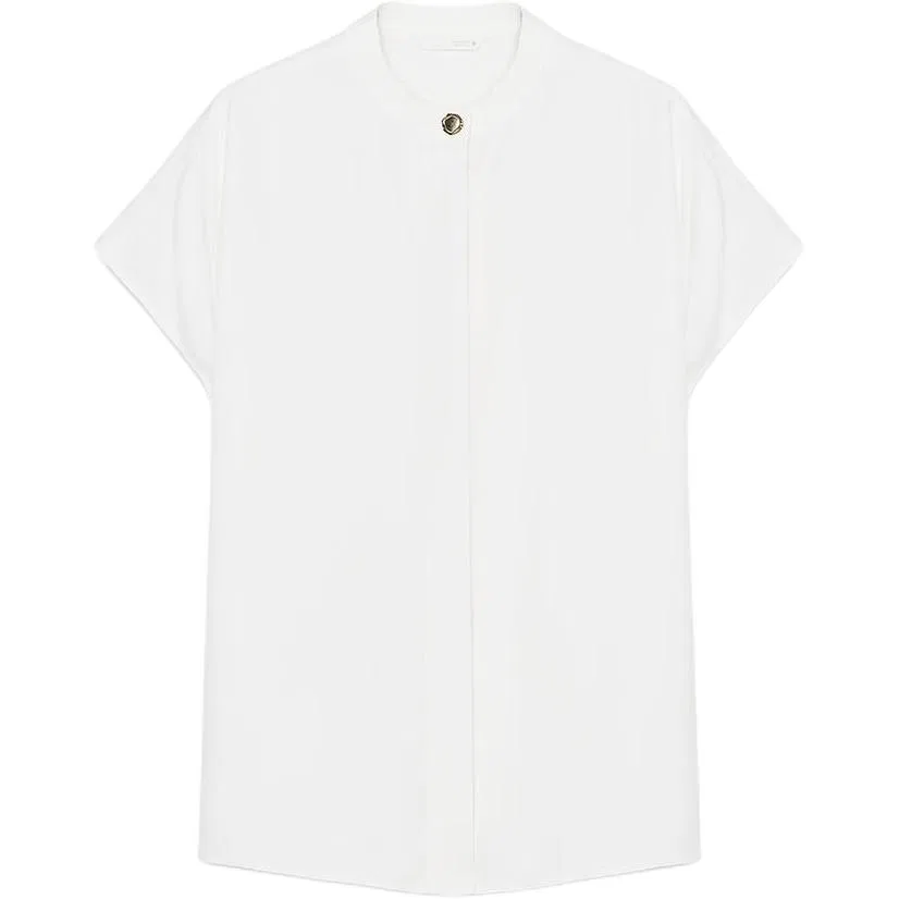 Женская рубашка с круглым вырезом Oyster White ZARA, Oyster White