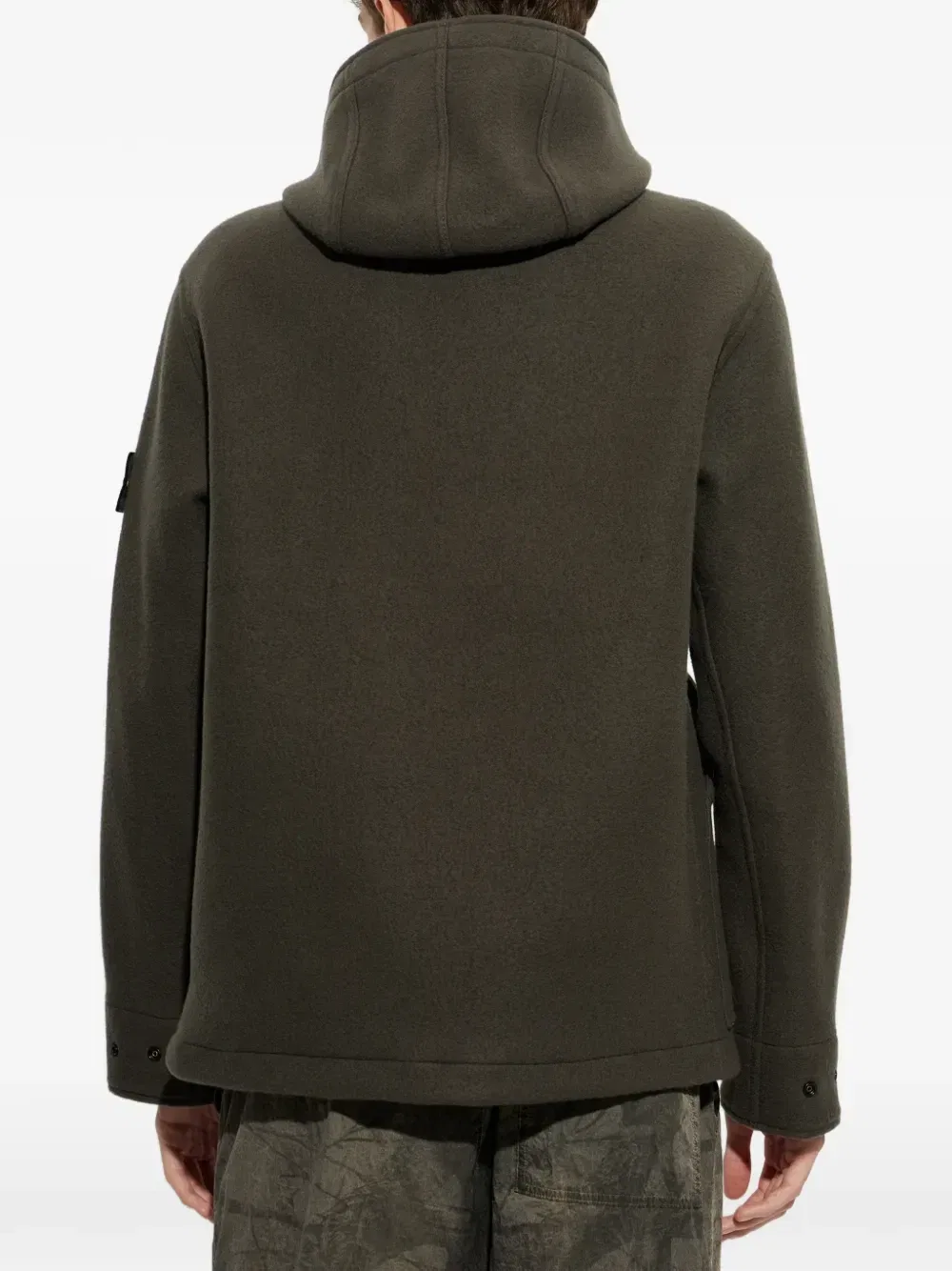 Плотная шерстяная куртка с капюшоном Stone Island, зеленый — фото 4