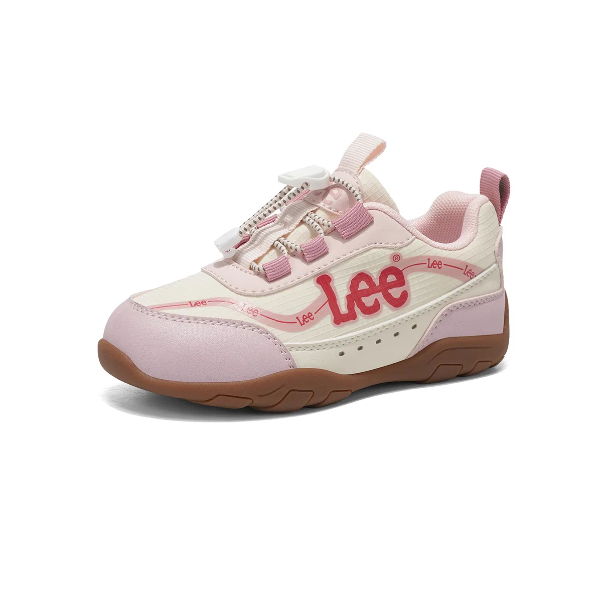 Детские кроссовки с низким верхом из синтетической кожи и текстиля Lee, Pink — фото 3