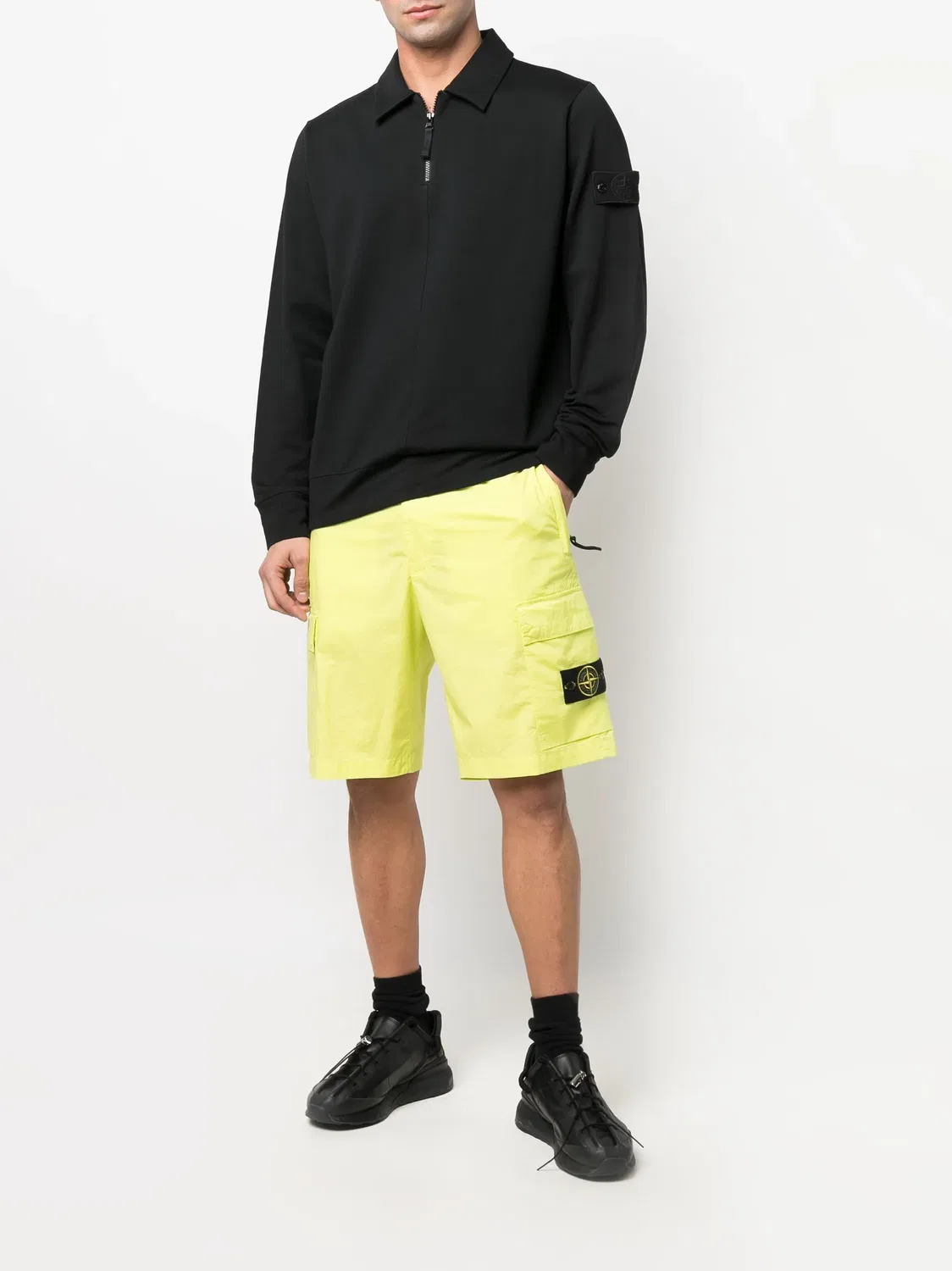 Шорты-карго с логотипом компаса Stone Island, зеленый — фото 3