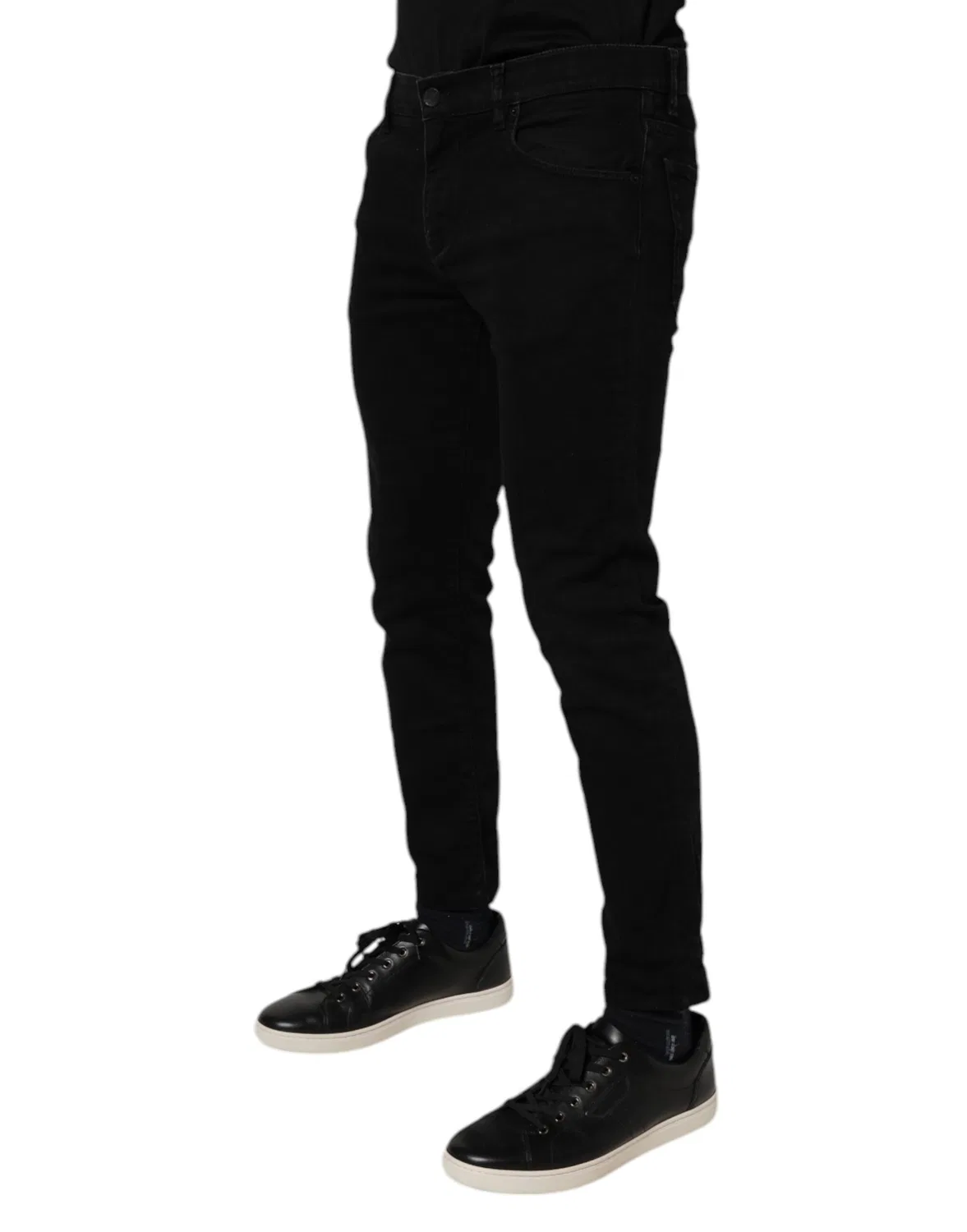 Мужские джинсы-скинни с логотипом Skinny Jeans Dolce & Gabbana, Black — фото 3
