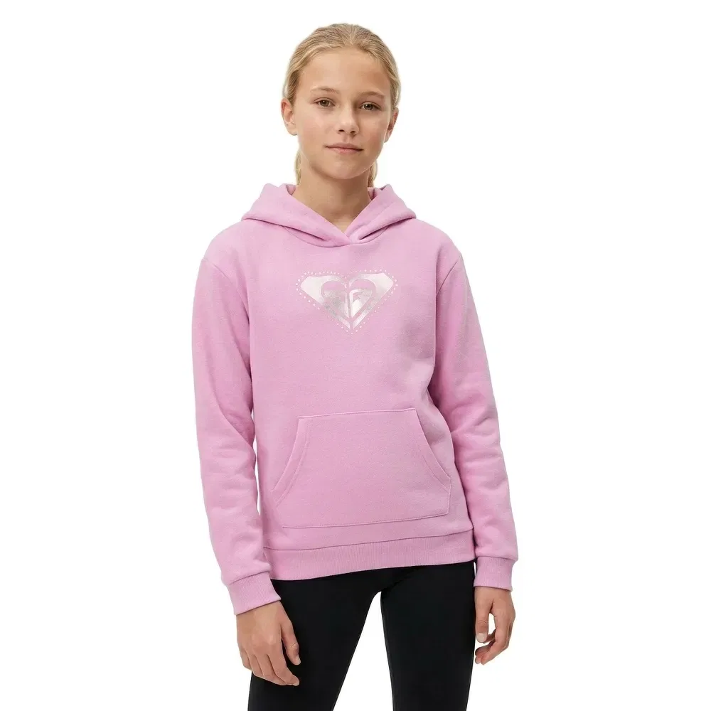 Детское худи для девочек с принтом Roxy Surf Feeling Roxy, Pink — фото 3