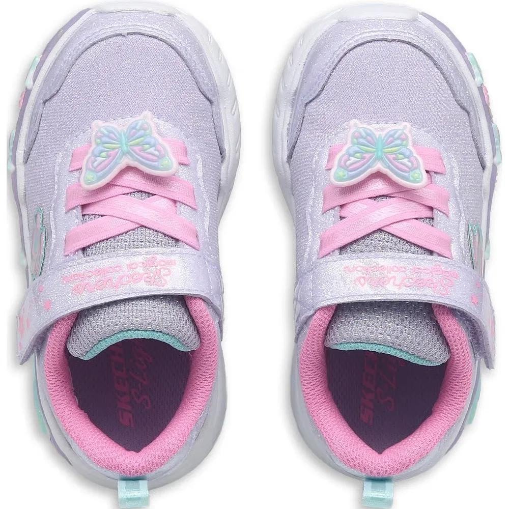 Детские светящиеся кроссовки Butterfly Bliss для малышей Skechers, Lavender/Pink Multi — фото 4