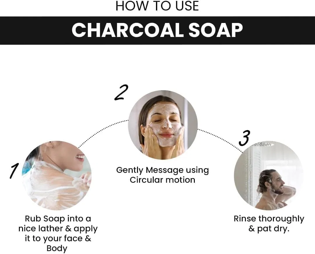 Твердое мыло Charcoal Bath Soap, 4 x 125 г Generisch — фото 3
