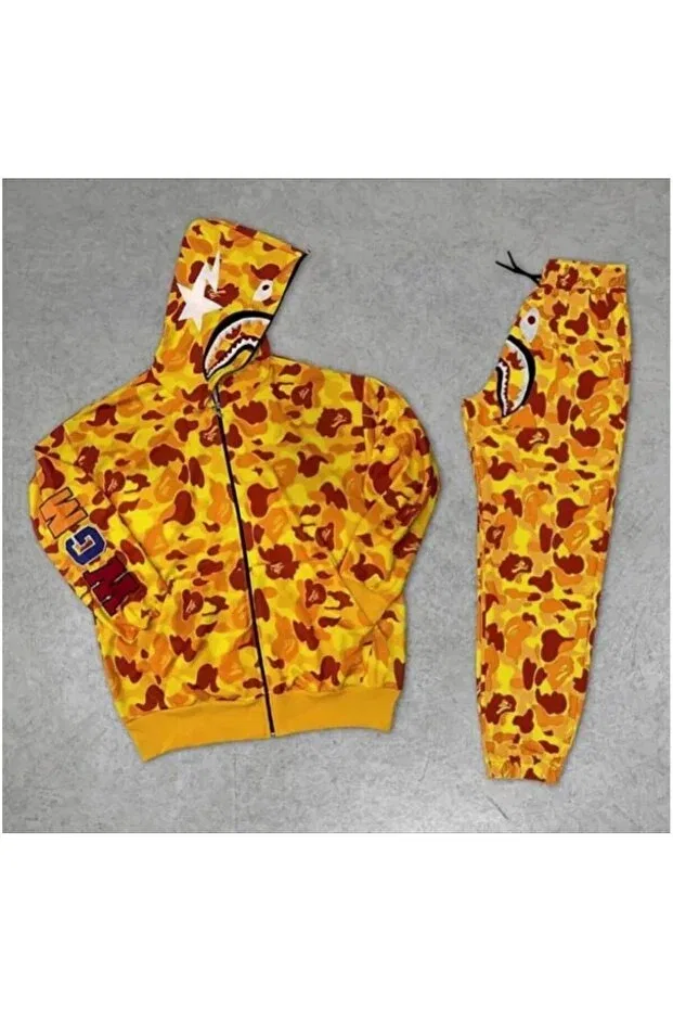 Детский спортивный костюм с принтом Bape Suit Set Axxan, Yellow