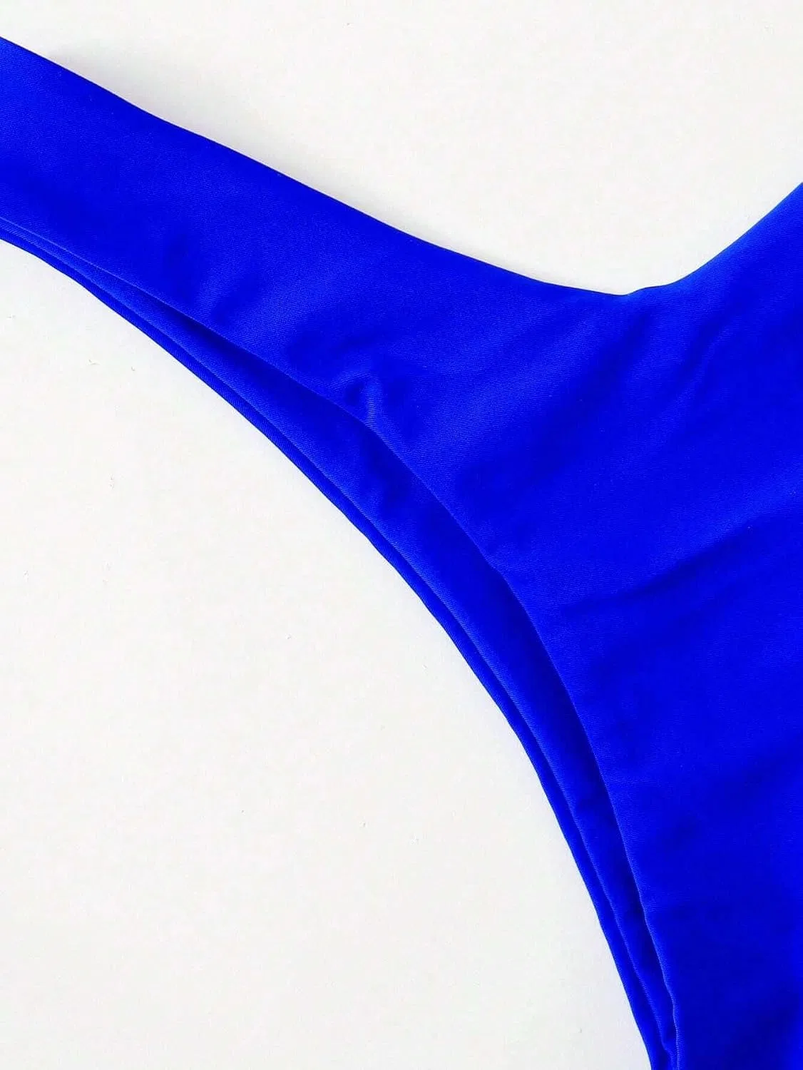 Женский бикини-сет с высокой талией V-образным вырезом, Royal Blue — фото 3