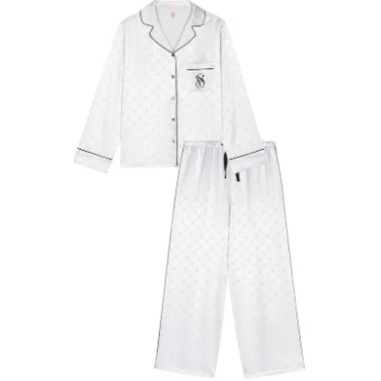 Женский комплект пижамы с принтом Victoria's Secret, Light Blue Diamond Pattern