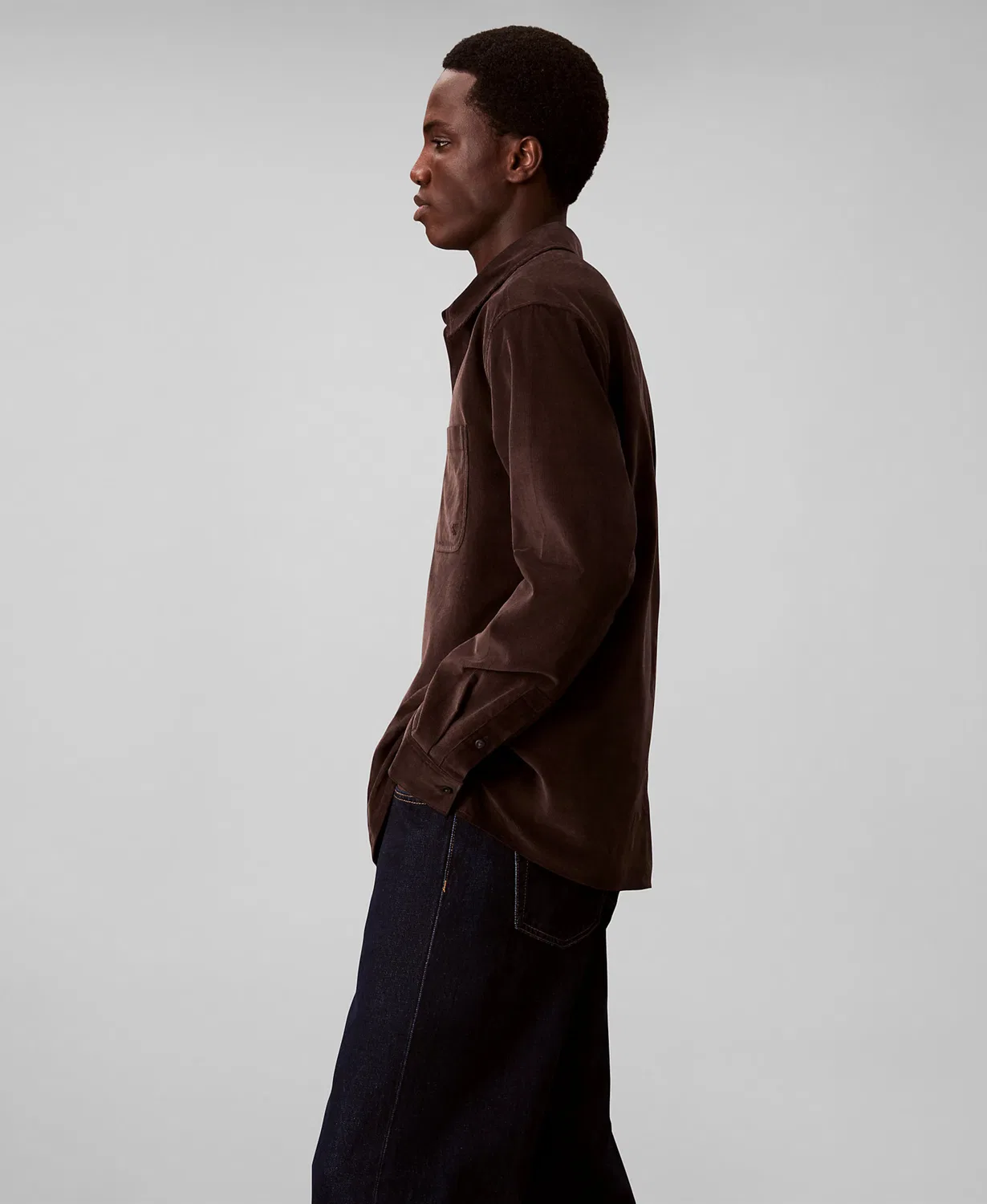 Рубашка на пуговицах Calvin Klein стандартного кроя, коричневая — фото 4