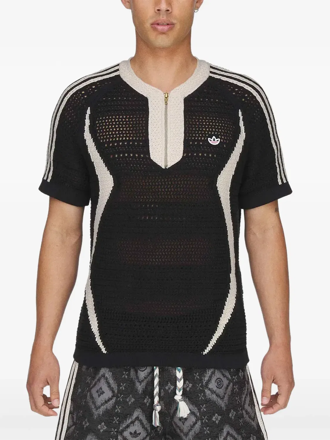 Adidas Короткий хлопковый свитер черный