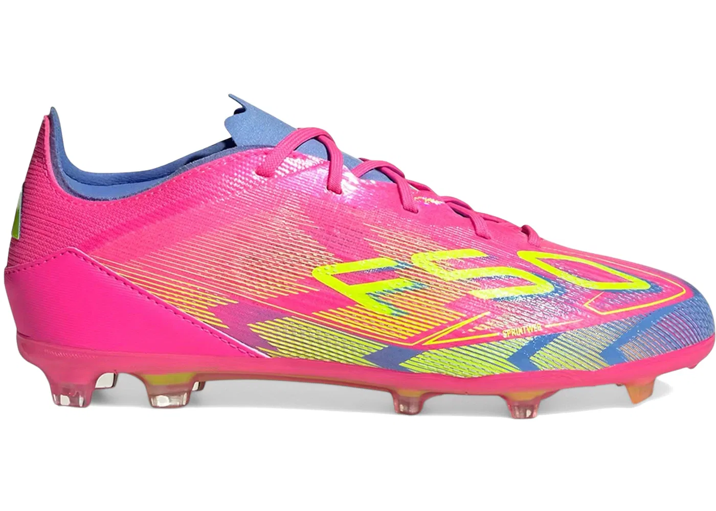 Детские бутсы F50 Elite FG Adidas, Lucid Pink/Lucid Lemon/Blue Fusion
