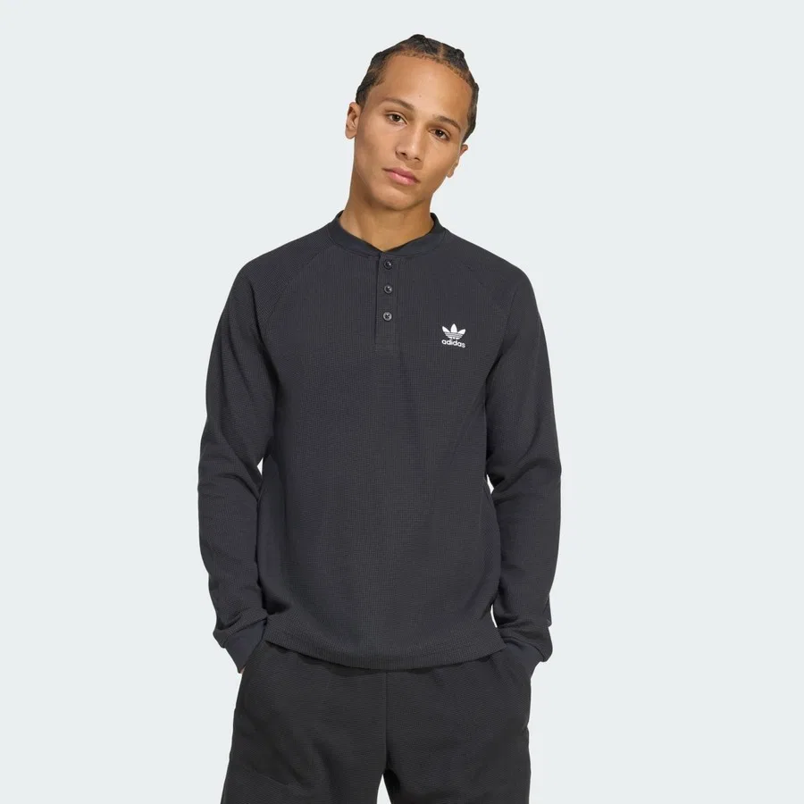Футболка свободного кроя с принтом Trefoil Essentials Tee adidas, Черный