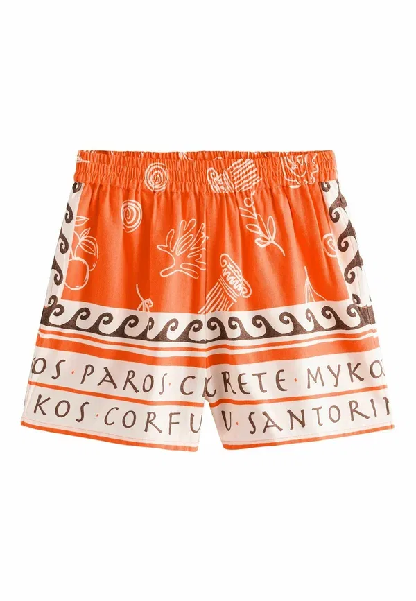 Шорты из вискозы Shorts Next, Orange Print, оранжевый