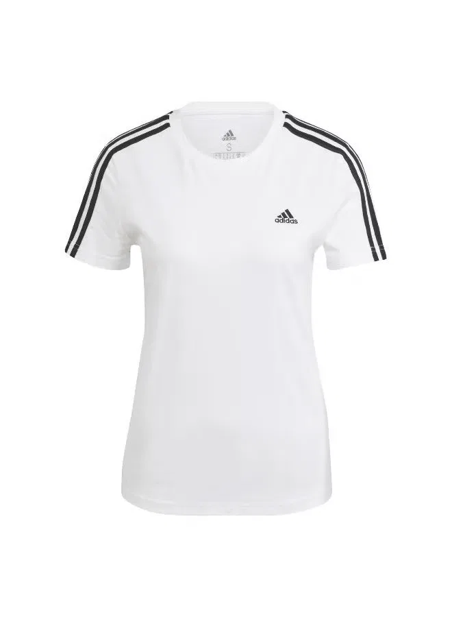 Футболка спортивная с контрастными полосами W 3s t Adidas, белый — фото 2