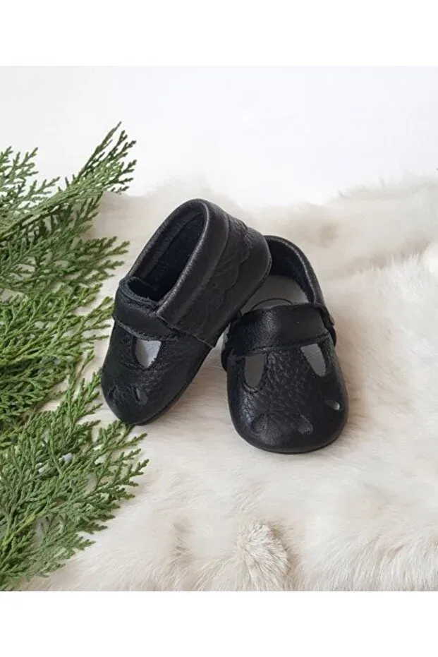 Детские мокасины из натуральной кожи для мальчиков Wizy Hodore, Black — фото 4