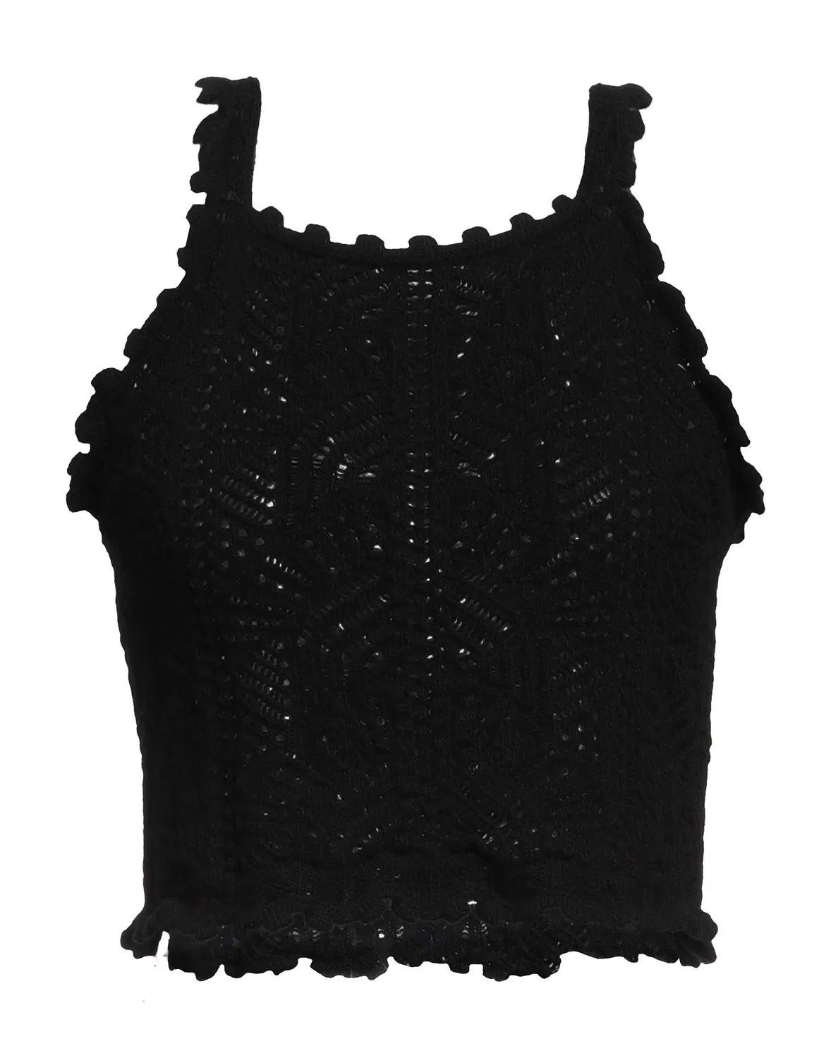 Женский вязаный топ без рукавов Saint Laurent, черный