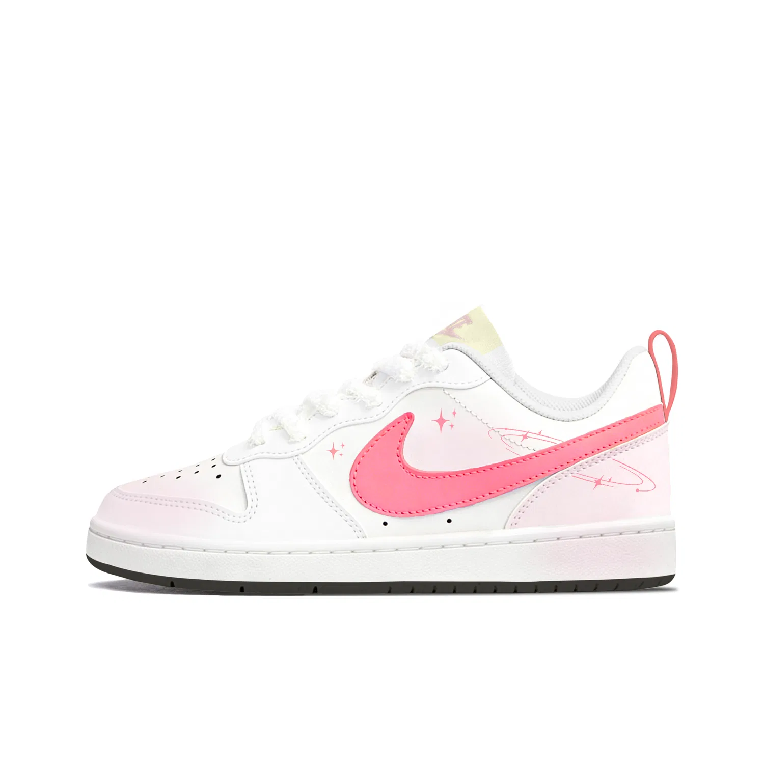 Детские кроссовки для скейтбординга с принтом Nike Court Borough Low 2, White Pink — фото 3