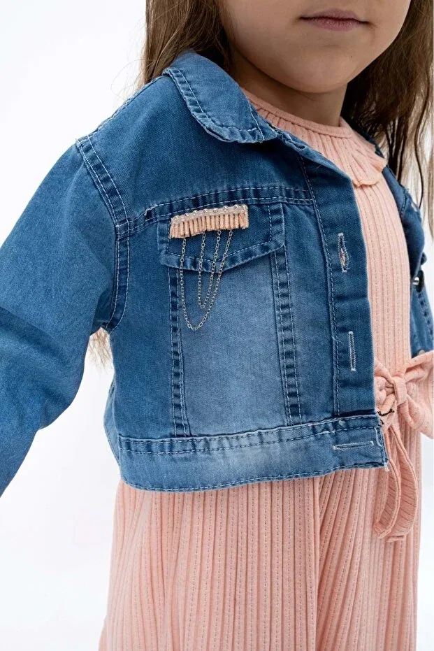 Детское платье для девочек с джинсовой курткой Mnk Baby&Kids, Somon — фото 2