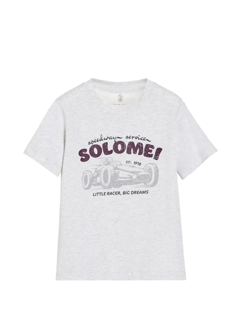 Футболка из джерси с принтом Brunello Cucinelli Kids, серый