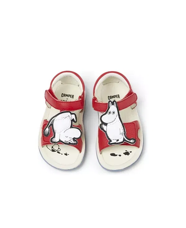 Детские сандалии кожаные First Walker Bicho by Moomin Mismatched Leather Sandals Camper, красный — фото 4
