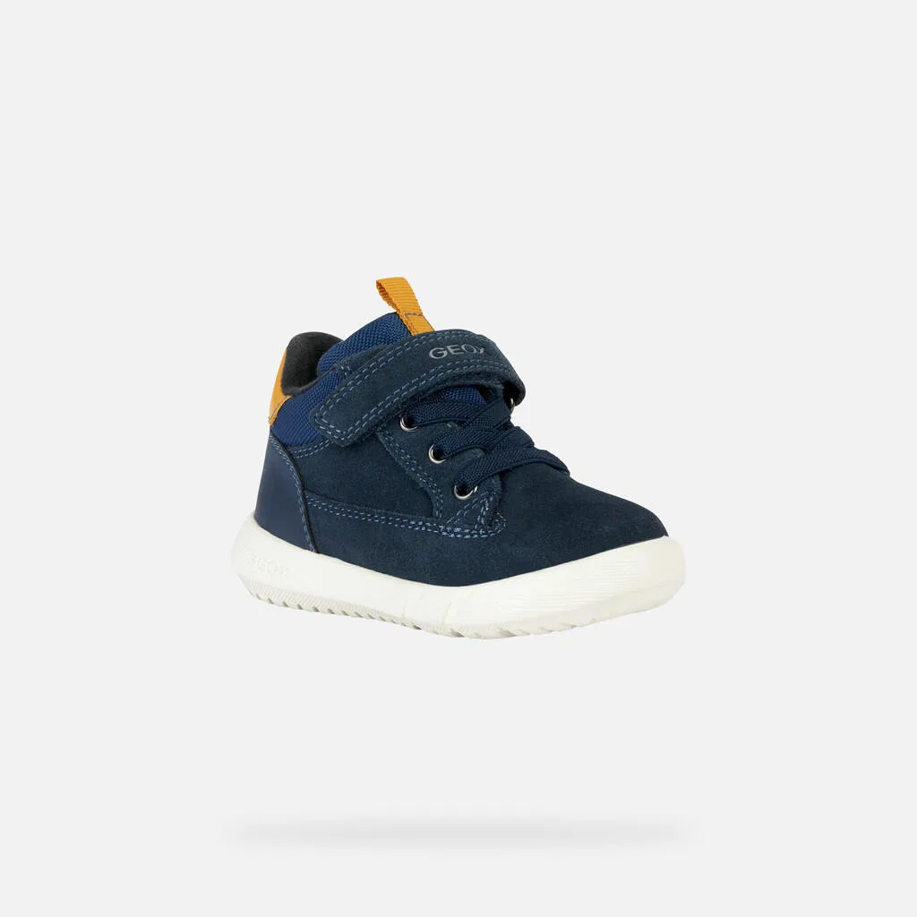 Детские кроссовки с текстурой B Hyroo Boy Geox, Navyblau Ockergelb — фото 4