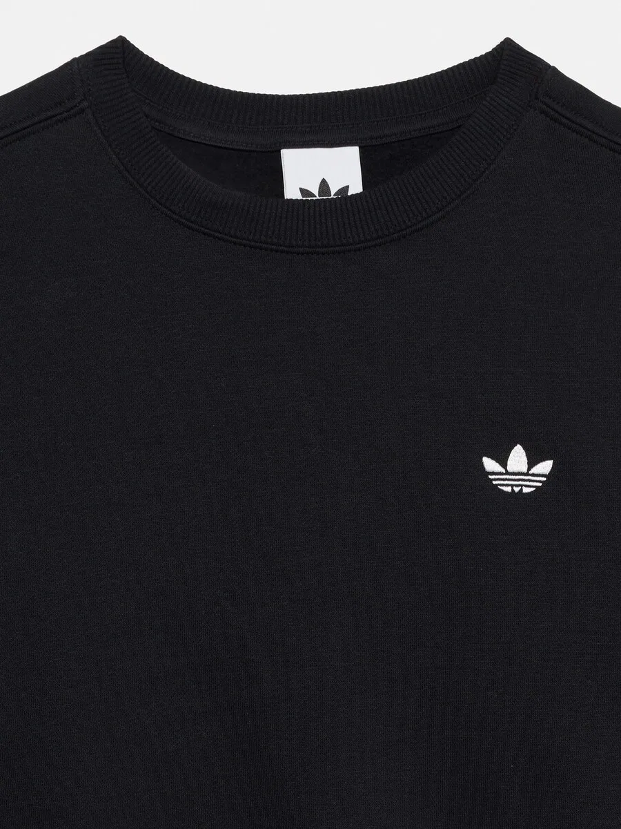 Толстовка ADIDAS ORIGINALS 'Boxy Crew Sweatshirt Fleece Long' черного цвета — фото 4