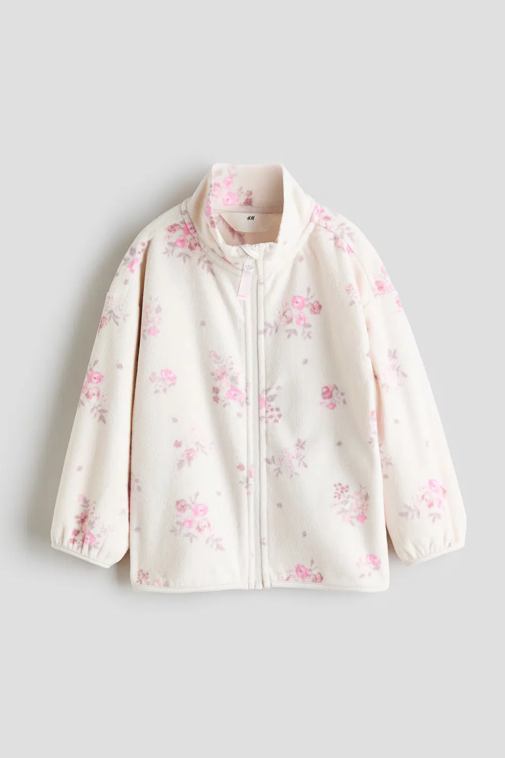 Флисовая куртка с узором H&M, Cremefarben/Geblümt