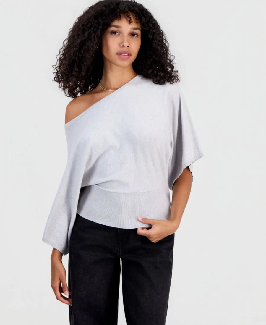 Свитер с широким рукавом Slouchy Wide-Sleeve Hooked Up by IOT, Heather Grey