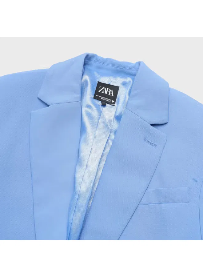 Жакет деловой с длинным рукавом Zara, королевский синий — фото 4