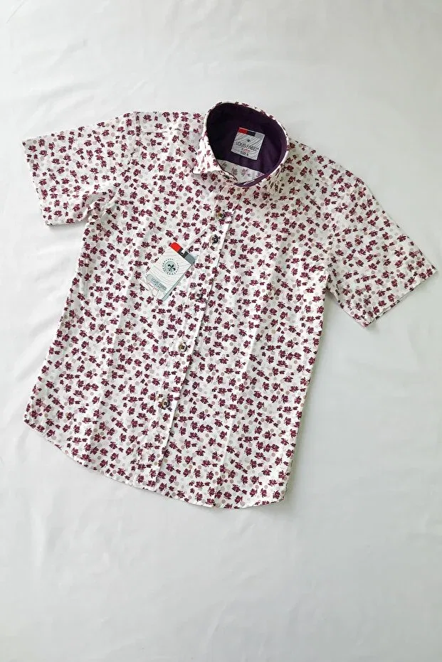 Детская рубашка для мальчиков с коротким рукавом Louis Kids, Cherry Bruise — фото 2