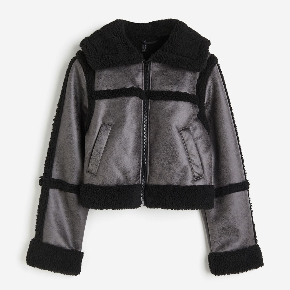 

Куртка H&M Teddy-lined, серый