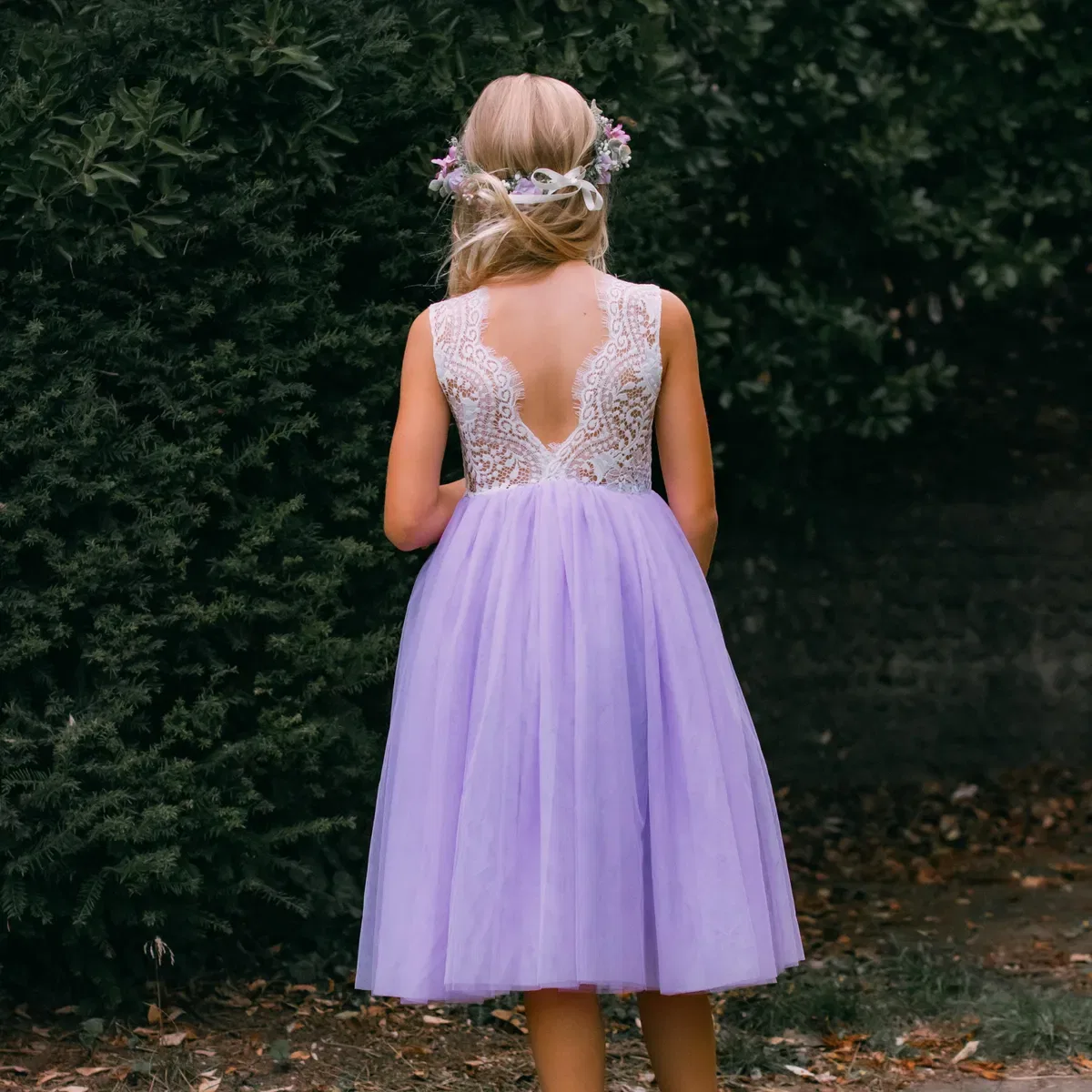 Платье-трапеция с принтом Bohemian Classic Tea Dress Uk Flower Girl Boutique, Lilac — фото 4