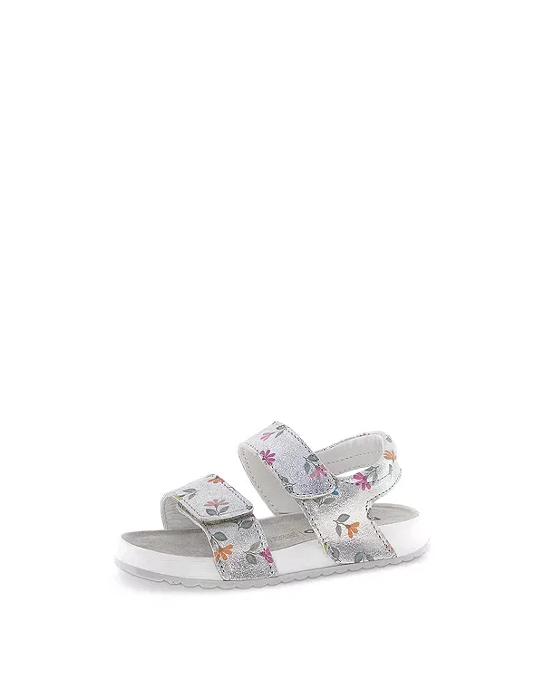 Детские сандалии для девочек кожаные Naturino, Metallic Silver