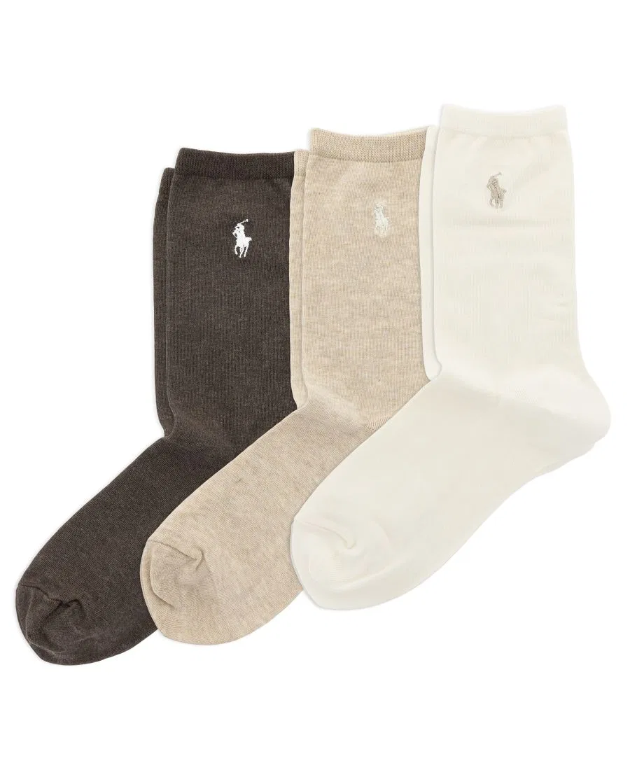 Комплект носков с принтом, 3 пары Polo Ralph Lauren, Ivory