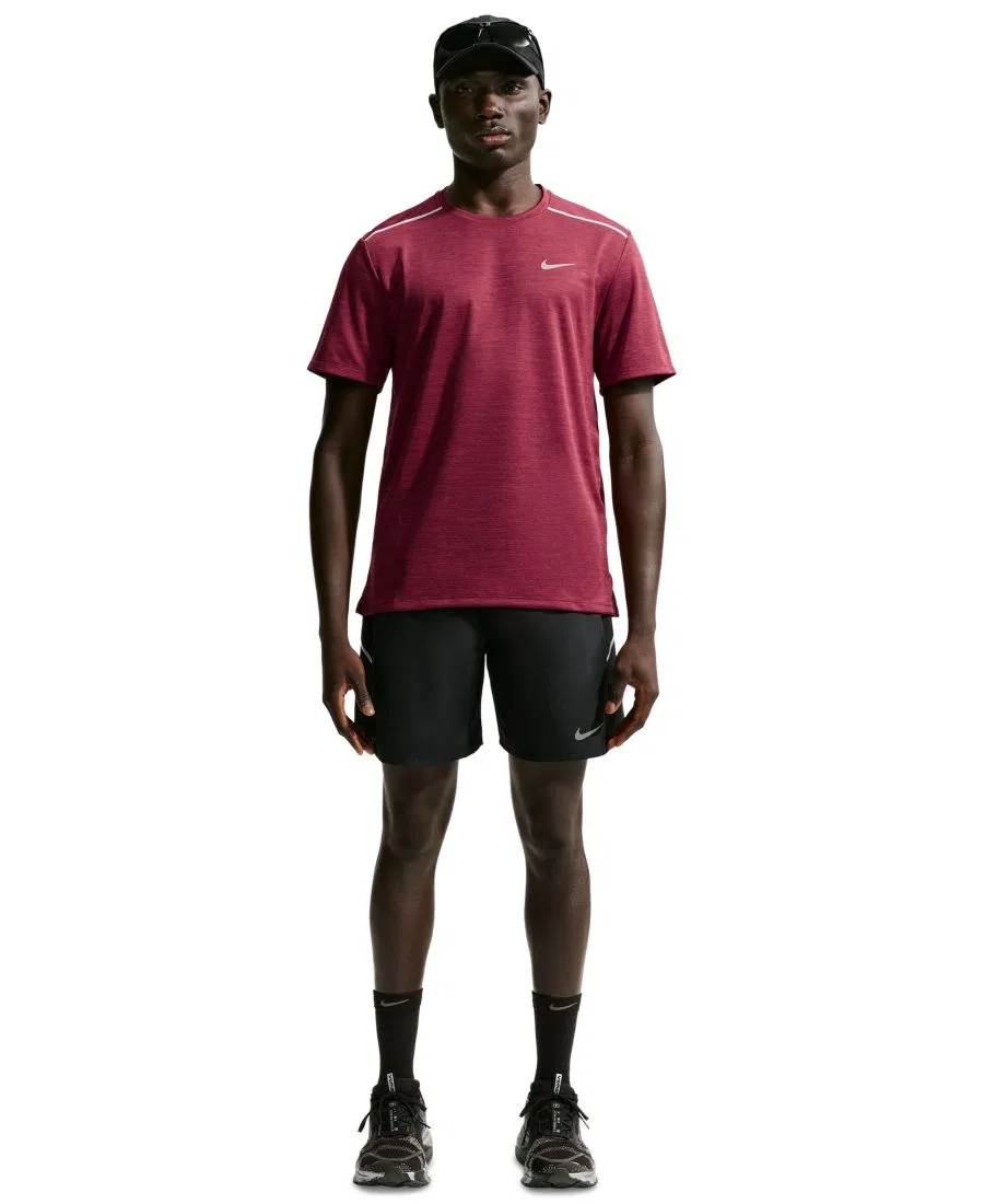Футболка беговая с длинным рукавом Miler Nike, Tough Red Mystic Date Reflective Silver — фото 2