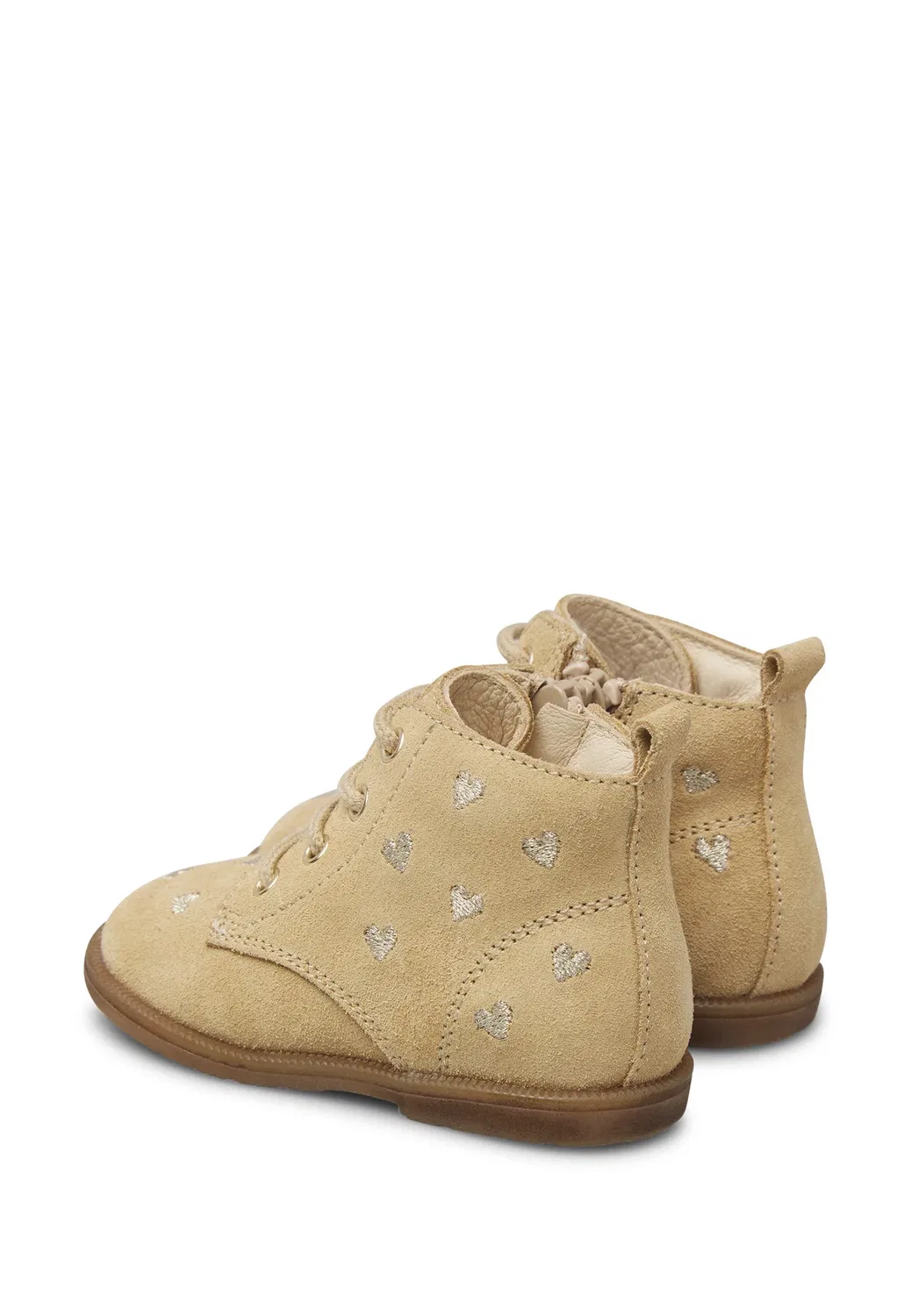 Новые детские туфельки Robin Embr.Hearts на молнии Falcotto, Beige-Braun — фото 4